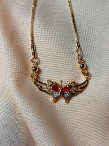 "Crimson Wings – Butterfly Pendant"